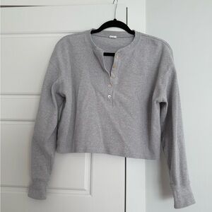 Wilfred Light Gray Henley Sweatshirt